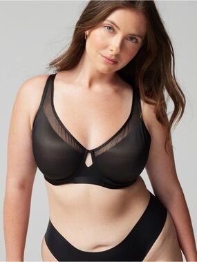 Soma 36G Unbelievable Lift Scoop Balconette Unlined Bra Black Convertible Straps